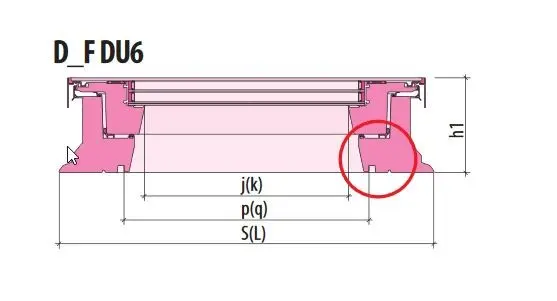 vlakke lichtkoepel doorsnede
